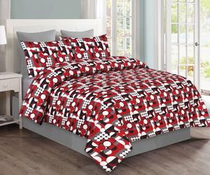 Ensemble de draps de lit imprimé de luxe 6 pièces draps de lit modernes avec 1 drap plat et 1 drap housse avec 4 taie d'oreiller roi taille ensemble de draps imprimés - Product Image 4