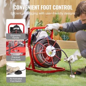 Macchina pulitrice manuale per scarico con 4 frese per pulizia di scarico da 75ft X 1/2 pollici - Product Image 6