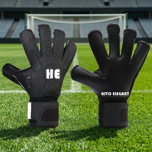 Protection des doigts Gants de gardien de but Meilleure qualité Latex Football & Training Gants de gardien de but avec impression personnalisée Logo Couleur noire - Product Image 3