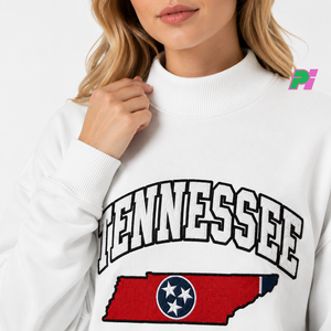 Sudadera de cuello alto personalizada para mujer con estampado de letras y apliques de mapa, tela gruesa de alta calidad para invierno - Product Image 6