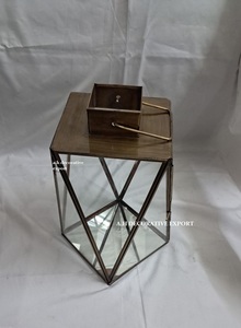 Wholesale Nordic Decorative Glass <b>Lantern</b> for <b>Indoor</b> & Outdoor Living Antique Brass Geometric Glass <b>Lantern</b> for Luxury Home Deco - Product Image 3