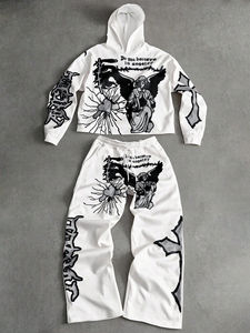 Survêtements de sport 2 pièces pour hommes, de bonne qualité, avec fermeture éclair intégrale, pour le fitness et le jogging, vente en gros, OEM, impression écologique - Product Image 2