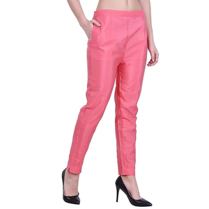 Pantalones de Mujer de Cintura Alta, Corte Recto, Poliéster, Ajuste Regular, Cintura Elástica, Largos, Casuales, de Invierno - Product Image 3