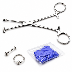 Septum Forceps <b>Clamp</b> Stainless Steel Nose <b>Piercing</b> Pliers Body Jewelry Tool Surgical <b>Piercing</b> Instrument Medical Supplier OEM - Product Image 4