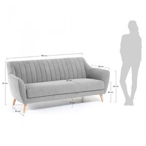 Modern Fabric <b>Sofa</b> 3 Seater Minimalist Living Room <b>Sofa</b> with Solid Wood <b>Legs</b> Scandinavian Style <b>Sofa</b> - Product Image 4