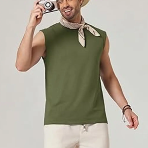 <b>Men's</b> Sleeveless Tank Tops Breathable Knitted Gym Workout Shirts with Vintage Design Casual <b>Men's</b> Sports Sleeveless <b>Vest</b> - Product Image 3