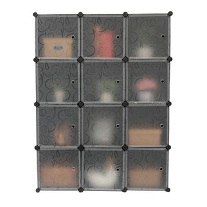 Organizzatore Armadio a 12 Cubi Cube Storage, Armadio Fai-da-te con Ante Bianche e Nere, Scaffali Contenitori Cubi RT - Product Image 6