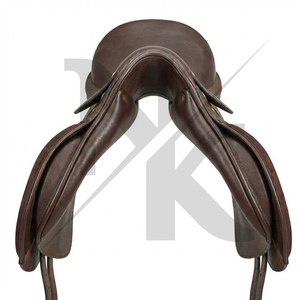 Nueva silla de montar inglesa de cuero genuino multiusos para salto y doma, cómoda, con estructura de madera, productos de carreras de caballos ingleses de la India. - Product Image 4