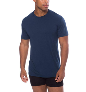 T-shirt en coton à manches courtes et col en V pour homme, couleur olive, coupe classique, style décontracté, respirant, jersey tricoté, couleur unie - Product Image 2