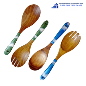 THANH TUNG THINH Wooden Carved Spoon Set Non-Toxic <b>Kitchen</b> Utensils Combination Package - Product Image 2
