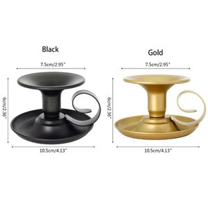 Candelabro de hierro de estilo europeo, simple, ligero, de metal de lujo, con una sola vela, estilo vintage, para taza de té. - Product Image 6