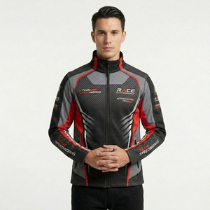 MX BMX Custom Pit Crew <b>Jackets</b> Printed Softshell Sublimation Sponsor Logos Plus Size Quick Dry Windproof Auto <b>Racing</b> Wear - Product Image 4