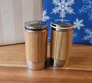 Elegant Set Of 2 Wooden <b>Salt</b> And Pepper <b>Shakers</b> For Home Kitchen Dining Table Natural Rustic Handmade Spice Organizer - Product Image 4