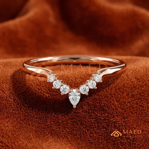 แหวนแต่งงานมอสซาไนต์ทรงวินเทจลายฟิลิกรีขอบหยักประดับเพชร ทองคำขาว 14K - Product Image 1