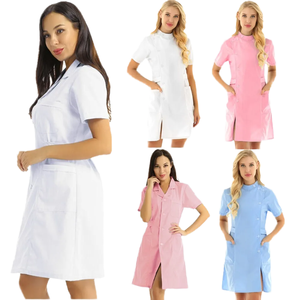 Bata de laboratorio multicolor ecológica de poliéster y algodón, uniforme de hospital, blusa blanca unisex para enfermera, con logo personalizado y detección de agujas - Product Image 5