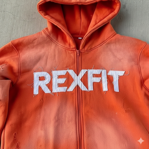 Hoodies à épaules tombantes à prix abordables, avec logo brodé effet vieilli, streetwear de haute qualité, en tissu épais, effet délavé soleil, à fermeture éclair - Product Image 5