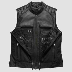 Chaleco de Cuero para Hombre JAYCAN SPORTS, Diseño Nuevo, Estilo Casual a la Moda, Cierre de Cremallera, Transpirable, para Motociclistas - Product Image 6