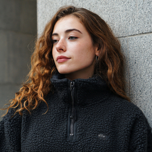 เสื้อแจ็คเก็ตเชอร์ปาแบบซิปครึ่งตัวทรงหลวมสำหรับผู้หญิง เสื้อแจ็คเก็ตขนแกะโพลาร์แขนยาวสำหรับฤดูหนาว เสื้อโค้ทขนแกะสไตล์สตรีทแวร์สำหรับผู้หญิง - Product Image 5