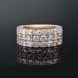 แหวนเพชรทรงปรินเซสคัทแบบ Eternity Band ชุบทอง 14K สำหรับทั้งชายและหญิง ประดับเพชรแบบ Prong Setting พร้อมใบรับรอง IGI จากหินธรรมชาติ - Product Image 2