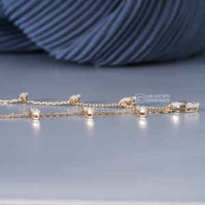 จี้เพชรทรงมาร์คีส์ทองคำขาว 14K ประดับเพชรเลี้ยงในห้องปฏิบัติการ สี EF น้ำหนัก 1.84 กรัม สำหรับผู้หญิง ดีไซน์หรูหรา - Product Image 5