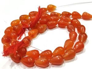 Carneliano Natural en Forma de Lágrima, Liso y Simple, 10x15mm, Se Vende por Hilo de 8 Pulgadas - Product Image 3