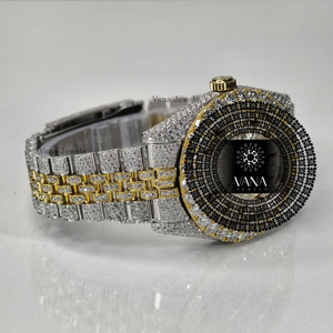 Two Tone Iced Out Moissanite <b>Watch</b> Men VVS <b>Diamond</b> <b>Watch</b> Stainless Steel Luxury Hip Hop Wrist <b>watch</b> - Product Image 2