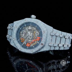 Reloj de Lujo con Incrustaciones de Diamantes y Moissanita, Movimiento ETA, Deportivo, de Acero Inoxidable, Esfera Esqueleto de 20 mm, Correa de Pulsera, Logotipo Personalizado - Product Image 2