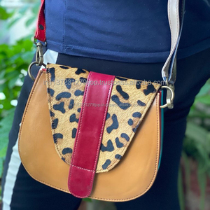 รีไซเคิลหนังพิมพ์สัตว์กระเป๋าถือหนังที่มีสีสันกระเป๋าสะพายผู้หญิงกระเป๋าหนัง - Product Image 1