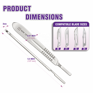 MJW INTERNATIONAL No. 4 mangores de bisturí quirúrgico de acero inoxidable reutilizables, instrumento quirúrgico manual para uso médico y clínico - Product Image 5