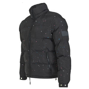 Veste matelassée surdimensionnée à capuche amovible avec logo de designer, impression bulle noire de haute qualité, personnalisable pour homme - Product Image 6