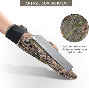 ถุงมือล่าสัตว์ลายพรางแบบเต็มนิ้ว ปรับขนาดได้ กันน้ำ กันลม - Product Image 4