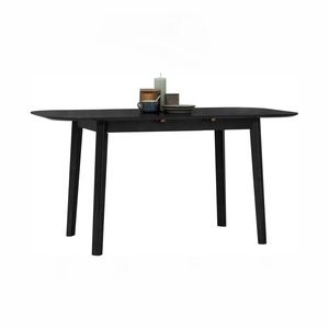Mid Century Modern Rectangular Extendable Black Finish <b>Dining</b> <b>Table</b> for 4-6 Seater for Home or Hotel Furniture - Product Image 6