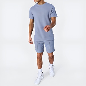 Conjunto de 2 Piezas de Camiseta y Pantalones Cortos Deportivos de Verano para Hombre 2026, Talla Grande, 100% Algodón, Logotipo Personalizado, Servicio OEM, Precio Bajo - Product Image 1