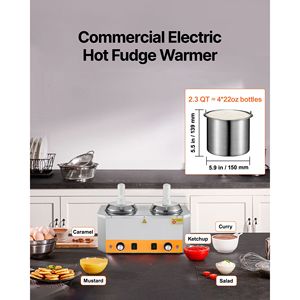 Scaldacaramelle Elettrico Professionale con 2 Pompe in Plastica da 2,4x2 L e Regolazione Temperatura 86-230°F - Product Image 2