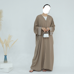 Mexizo Dubai Custom Modest Rhinestone Abaya Women Muslim <b>Dress</b> Traditional <b>Eid</b> Dubai Modest One Piece Luxury Beads Sleeve Abaya - Product Image 3
