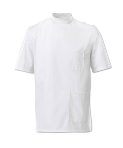 เสื้อกาวน์แล็บผ้าฝ้ายผสมโพลีเอสเตอร์สีขาวสำหรับทุกเพศ ยี่ห้อ WARPRO INDUSTRY แบบสวมใส่ในโรงพยาบาล แขนยาว ปิดด้านหน้า มีกระเป๋า ดีไซน์แบบมีเข็ม - Product Image 3
