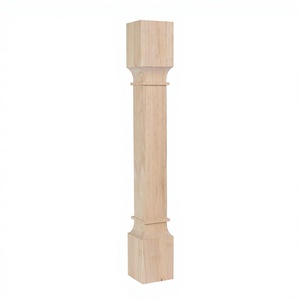 Pieds de meuble décoratifs en bois massif pour îlot de cuisine, colonnes de support de table, base de meuble - Product Image 1
