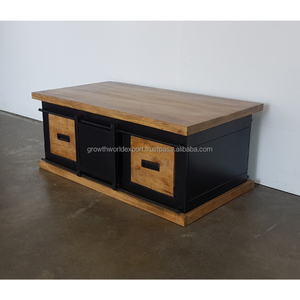 Latest Design Industrial Iron and Wood Combo <b>Small</b> <b>TV</b> Cabinet Furniture with Both Side Drawer & Sliding Door TVC for Living Room - Product Image 5