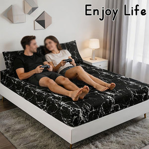 Ensemble de draps plats modernes en polyester et coton de haute qualité, couleur et taille personnalisées, literie pour la maison - Product Image 5