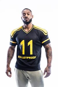 Camiseta de fútbol americano personalizada para hombres, camiseta transpirable para jóvenes con manga corta, diseño sublimado elástico, ropa de fútbol para jóvenes - Product Image 4