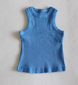 Débardeur côtelé pour fille, personnalisé, pour fitness, entraînement, gym, décontracté, en coton tricoté, sans manches, séchage rapide, écologique - Product Image 4