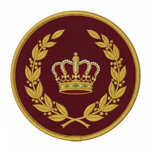 Écusson maçonnique rond en tissu bleu, brodé or, motif boussole, étoile et couronne, pour insignes et accessoires d'uniforme de franc-maçonnerie - Product Image 4