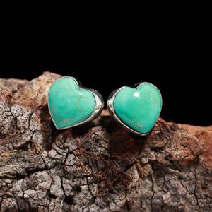 Boucles d'oreilles clous tendance en argent sterling plaqué, design clou, prix d'usine, bijoux en pierres naturelles turquoise d'Arizona, en promotion - Product Image 4