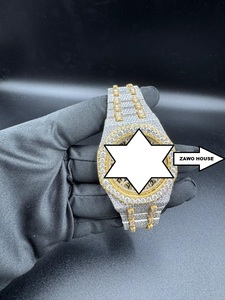 Reloj ZAWO HOUSE con Diamantes Moissanite para Mujer, Estilo Vintage, Analógico, Movimiento Mecánico de Acero Inoxidable, Correa de Silicona, Cristal, Estilo Hip Hop, Automático - Product Image 1