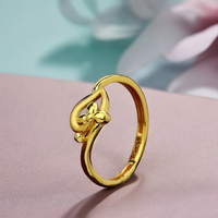 Cincin Emas Bunga Tunggal yang Anggun |   Desain Swirl Mewah untuk Anak Perempuan |   Perhiasan Ringan 1.880 Gram