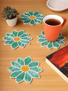 Posavasos con Diseño de Flores Rosas, Posavasos Hecho a Mano con Cuentas, Exclusivo, para Decoración de Mesa, Hogar y Bar, Ideal para Bodas - Product Image 3