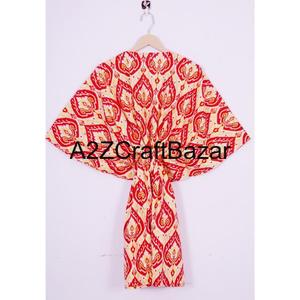 Caftán indio hecho a mano para mujer, caftán corto de algodón, ropa informal, estampado a mano, vestido playero, regalo para ella - Product Image 5