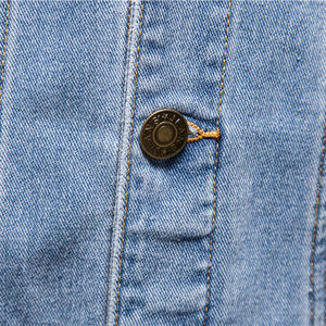 Chaqueta Vaquera para Hombre, Chaqueta de Mezclilla Azul de Algodón, Chaqueta Vaquera Lisa de Invierno para Hombre, Talla Grande - Product Image 5
