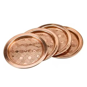 Modern Classic Copper Coaster Set Stylish Drink <b>Protectors</b> for Dining <b>Table</b> Restaurant Hotel Bar Wedding Events - Product Image 1