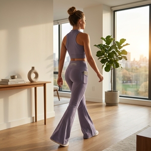 Conjunto de Leggings Color Lavanda para Mujer, Bra Deportivo, Ropa Deportiva para Yoga y Ejercicio, Ropa de Fitness, Marca Privada Personalizada, OEM, ODM - Product Image 5
